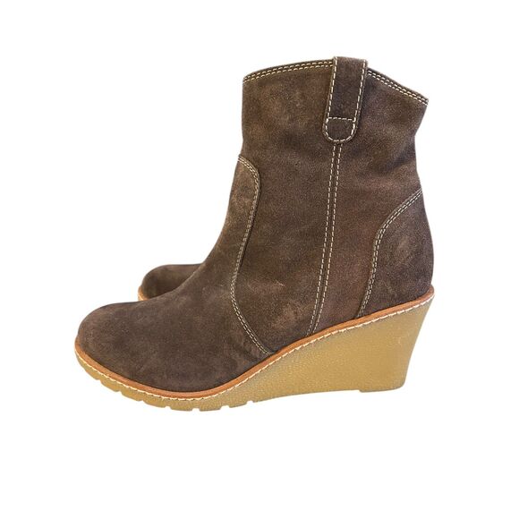 Boden Women's Wedge Ankle Boot Size EU 40 (US 9) Brown Leather - Picture 3 of 9